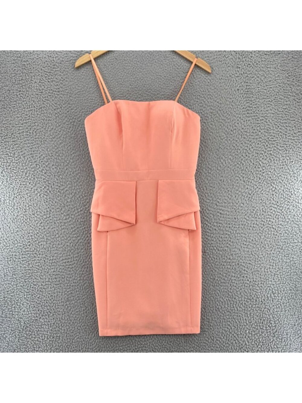 Aidan Dress Womens 0 Coral Sheath Mini Strapless Ruffle Stretch Cocktail Party